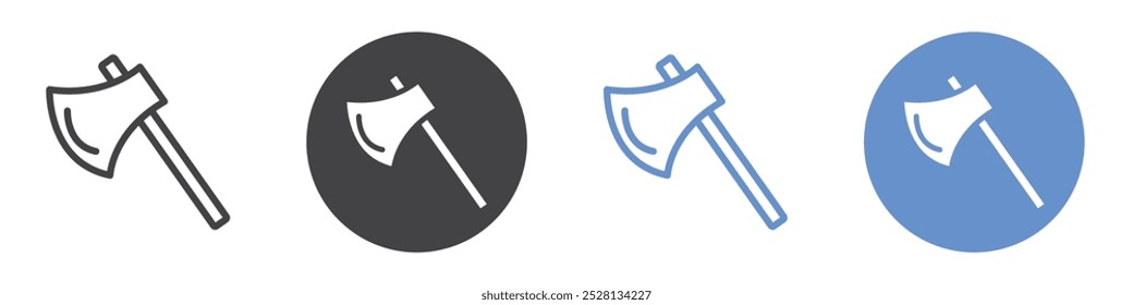 Axe icon Flat art in black and white isolated