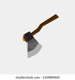 Axe icon flat. Illustration isolated vector sign symbol danger blade handle heavy sharp metal