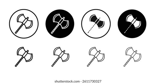 Axe icon Flat simple outline set