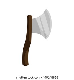 Axe icon in flat style with long shadow. Tool for cutting symbol
