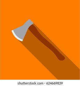Axe icon flate. Single weapon icon from the big ammunition, arms set.