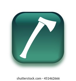 axe icon - glossy vector button