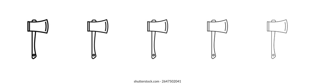 Axe icon graphic set. trendy stroke line style