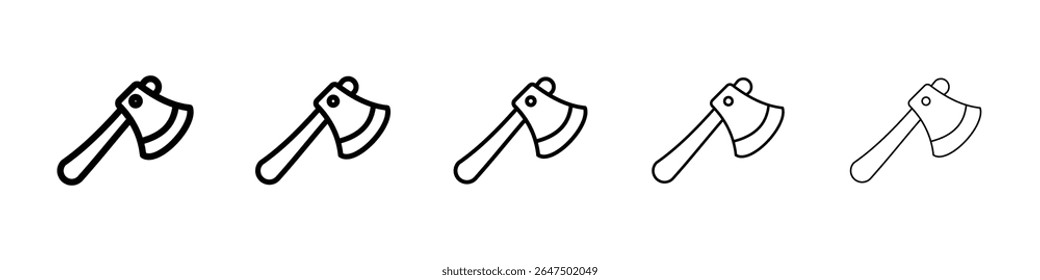 Axe icon graphic set. trendy stroke line style