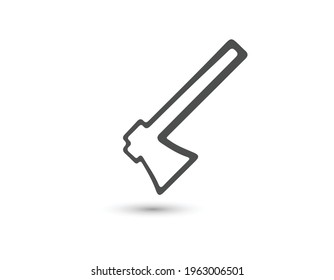 Axe Icon Illustration. Flat simple black symbol on white background with shadow