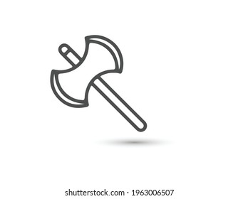 Ilustración De Icono De Ax. Símbolo negro simple plano con fondo blanco con sombra