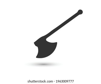 Axe Icon Illustration. Flat simple black symbol on white background with shadow