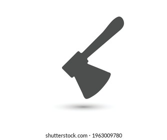 Axe Icon Illustration. Flat simple black symbol on white background with shadow