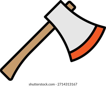 Ilustración del icono del hacha aislado en el fondo blanco