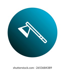 Ilustração de ícone de eixo com um estilo minimalista em um fundo circular azul criando um design moderno