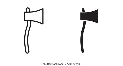 Axe icon illustration, thin line vector, web design sign,