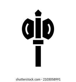 Icono de hacha aislado en fondo blanco