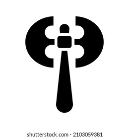 Icono de hacha aislado en fondo blanco