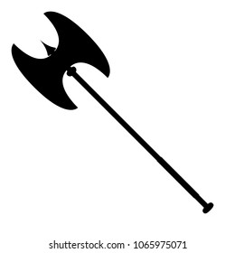 Axe icon. Label of fantasy and medieval weapon. Simple style. Vector illustration logo.