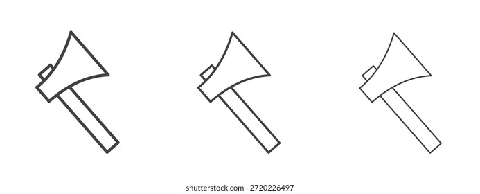 Icono de hacha en estilo de doodle de arte de línea. Signo de contorno de trazo editable, eps 10