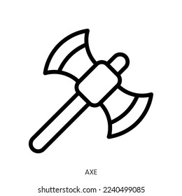 axe icon. Line Art Style Design Isolated On White Background