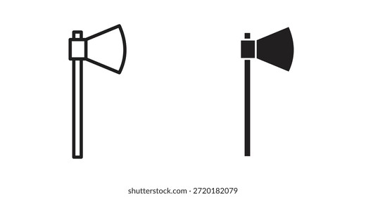 Icono de hacha en diseño de línea. Sencillo Vector de iconos
