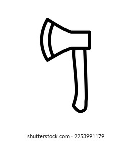 Línea de icono de hacha aislada en fondo blanco. Icono delgado plano negro sobre el estilo de contorno moderno. Símbolo lineal y trazo editable. Ilustración vectorial de trazo simple y píxel perfecto