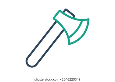 Axe icon. line icon style. icon related to gardening. gardening tools elements vector illustration