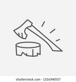 Axe icon line symbol. Isolated vector illustration of  icon sign concept for your web site mobile app logo UI design.