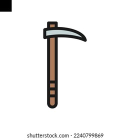 Axt-Icon-Logo, flacher Vektorgrafik
