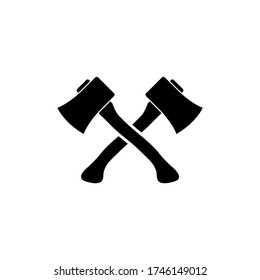 Icono de hacha, logotipo aislado en fondo blanco