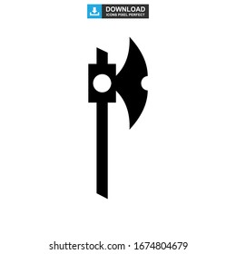 Icono de hacha o logotipo símbolo de signo aislado Ilustración vectorial - Iconos vectoriales de estilo negro de alta calidad
