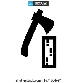 axe icon or logo isolated sign symbol vector illustration - high quality black style vector icons
