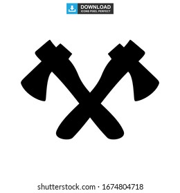 Icono de hacha o logotipo símbolo de signo aislado Ilustración vectorial - Iconos vectoriales de estilo negro de alta calidad
