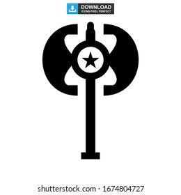 Icono de hacha o logotipo símbolo de signo aislado Ilustración vectorial - Iconos vectoriales de estilo negro de alta calidad
