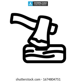 Icono de hacha o logotipo símbolo de signo aislado Ilustración vectorial - Iconos vectoriales de estilo negro de alta calidad
