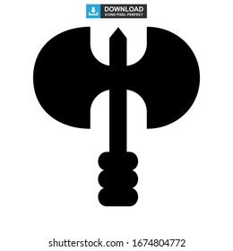 Icono de hacha o logotipo símbolo de signo aislado Ilustración vectorial - Iconos vectoriales de estilo negro de alta calidad
