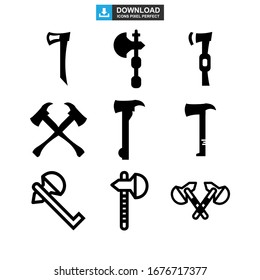 icono de hacha o logotipo símbolo de signo aislado ilustración vectorial - Colección de iconos vectoriales de estilo negro de alta calidad
