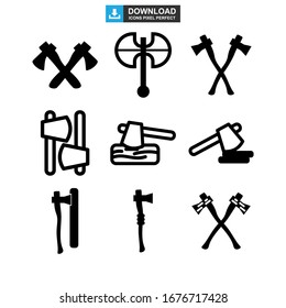 icono de hacha o logotipo símbolo de signo aislado ilustración vectorial - Colección de iconos vectoriales de estilo negro de alta calidad
