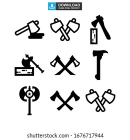 axe icon or logo isolated sign symbol vector illustration - Collection of high quality black style vector icons
