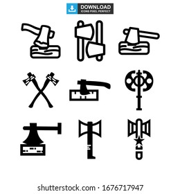 axe icon or logo isolated sign symbol vector illustration - Collection of high quality black style vector icons
