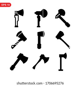 icono de hacha o logotipo símbolo de signo aislado ilustración vectorial - Colección de iconos vectoriales de estilo negro de alta calidad
