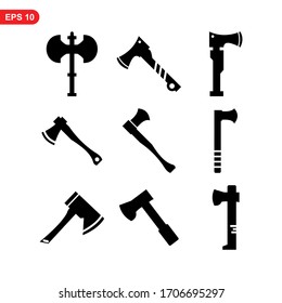 icono de hacha o logotipo símbolo de signo aislado ilustración vectorial - Colección de iconos vectoriales de estilo negro de alta calidad
