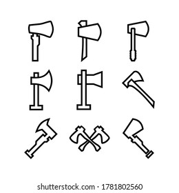 Axt-Symbol oder Logo einzeln auf Zeichen, Vektorgrafik - Sammlung von hochwertigen Vektorsymbol in schwarzem Stil
