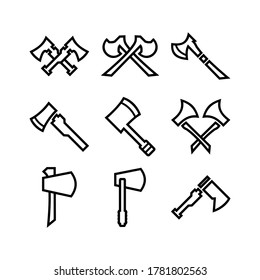 icono de hacha o logotipo símbolo de signo aislado ilustración vectorial - Colección de iconos vectoriales de estilo negro de alta calidad
