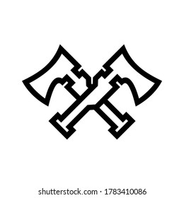 icono de hacha o logotipo símbolo de seña aislado ilustración vectorial de alta calidad estilo negro iconos vectoriales
