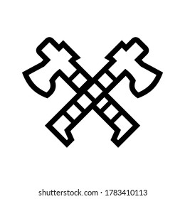 axe icon or logo isolated sign symbol vector illustration - high quality black style vector icons
