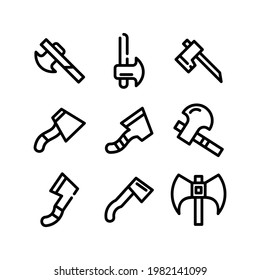icono de hacha o logotipo símbolo de signo aislado ilustración vectorial - Colección de iconos vectoriales de estilo negro de alta calidad
