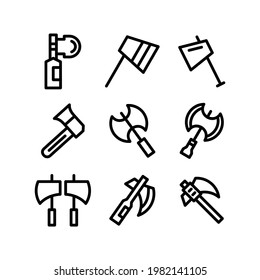 icono de hacha o logotipo símbolo de signo aislado ilustración vectorial - Colección de iconos vectoriales de estilo negro de alta calidad
