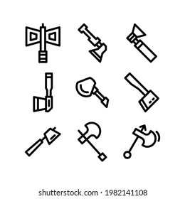 icono de hacha o logotipo símbolo de signo aislado ilustración vectorial - Colección de iconos vectoriales de estilo negro de alta calidad
