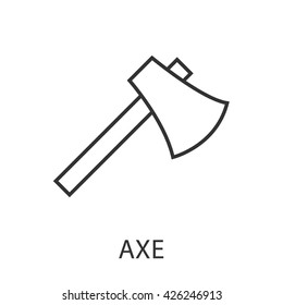 Axe icon or logo line art style. Vector Illustration.