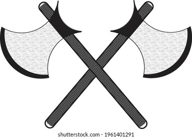Axe Icon with logo style Black and White