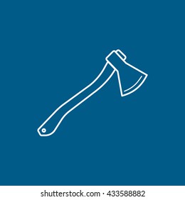 Axe Icon On Blue Background