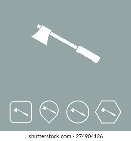 Axe Icon on Flat UI Colors with Different Shapes. Eps-10.