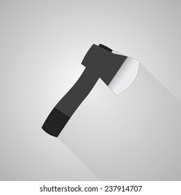 Axe icon on gray background. Vector illustration.